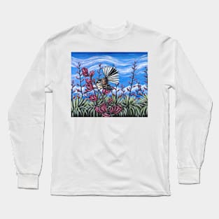 Piwakawaka Fantail by Ira Long Sleeve T-Shirt